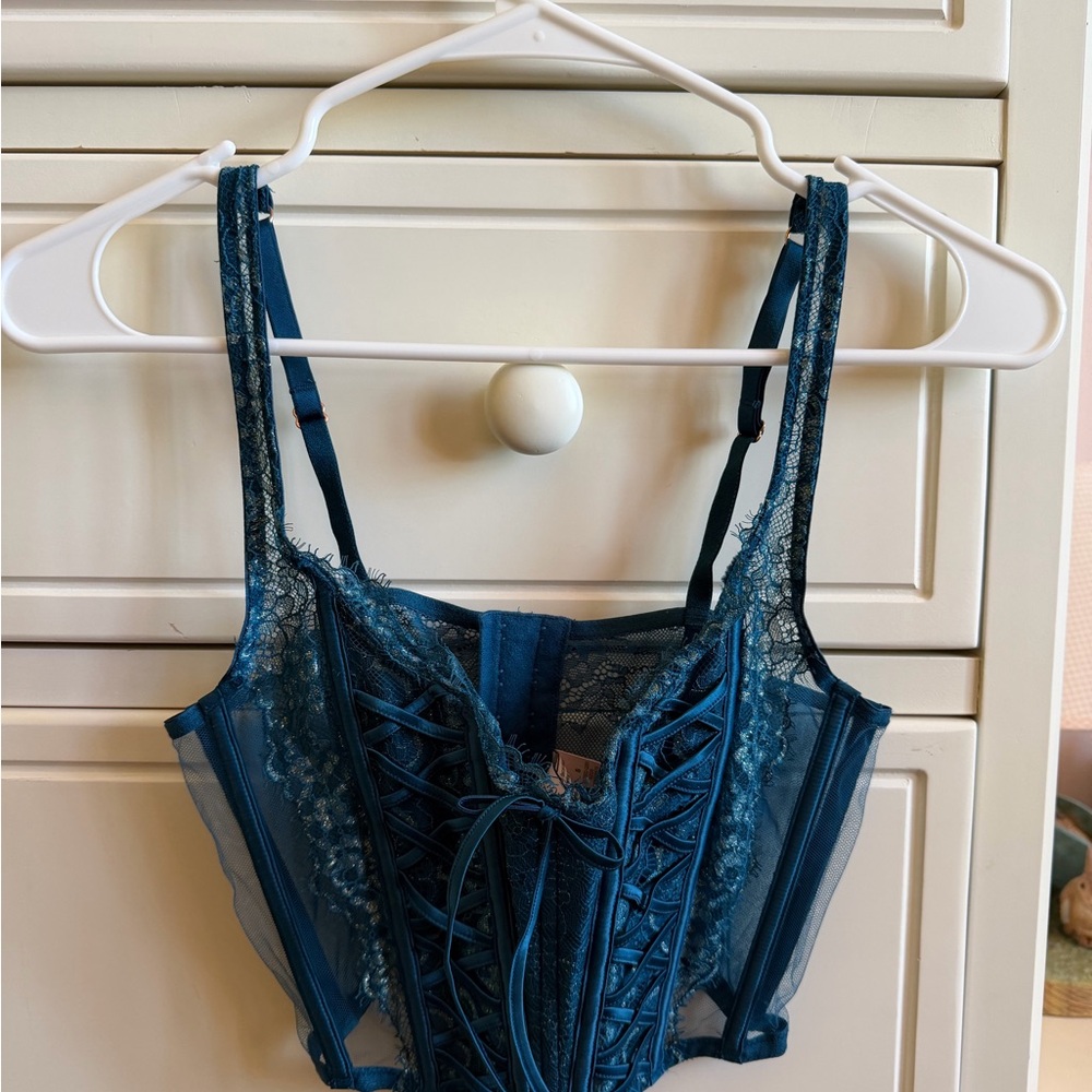 Victoria's Secret Teal Lace Corset Bra